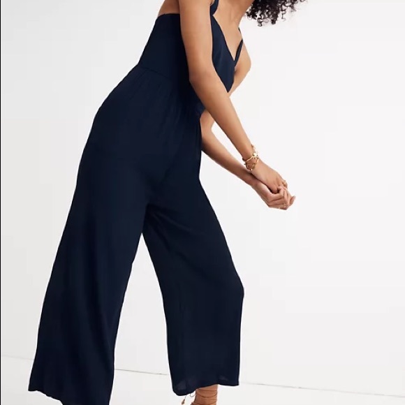 Madewell: Smocked Crop Jumpsuit [Size: US 2] - Picture 3 of 4